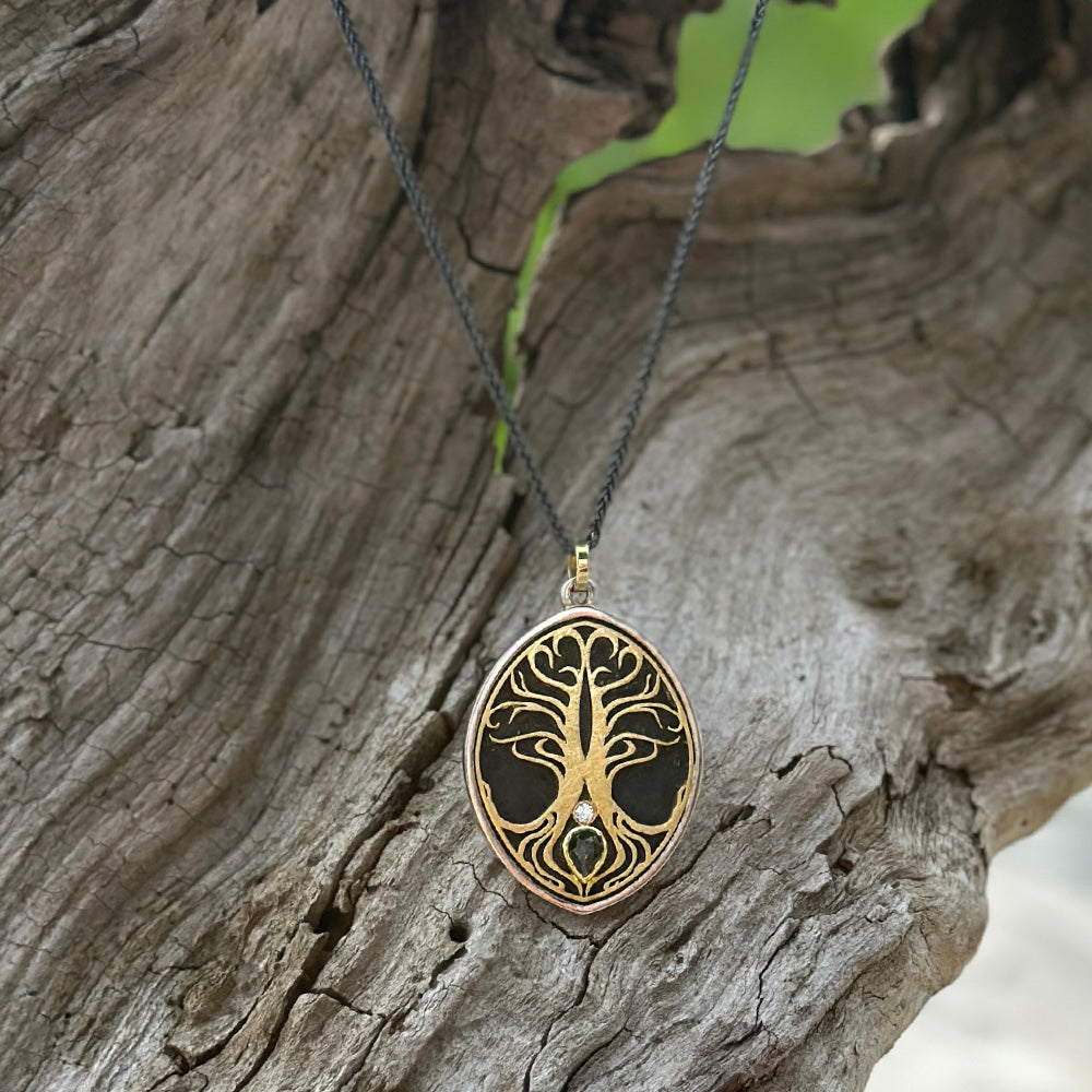 "Tree of Life" Pendant Necklace with Diamond