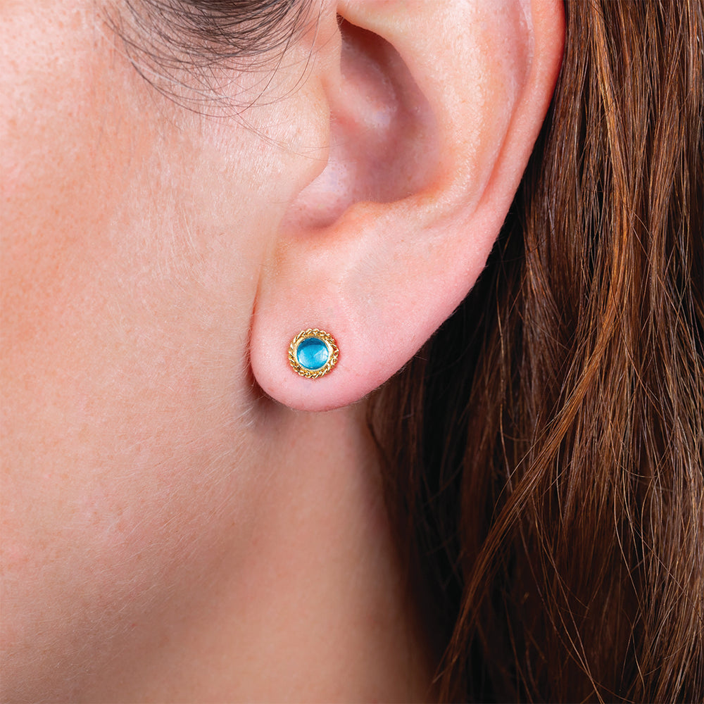One-Of-A-Kind Apatite Post Back Earrings