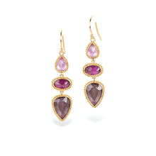 Multi-Stone Triple Drop Earrings