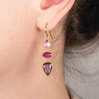 Multi-Stone Triple Drop Earrings