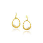 oval blades of grass earrings with diamonds