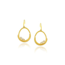 oval blades of grass earrings with diamonds
