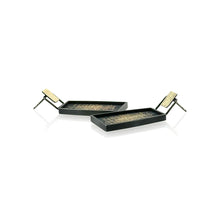 Hinged Drop Framed Earrings in Oxidized Sterling Silver and Gold