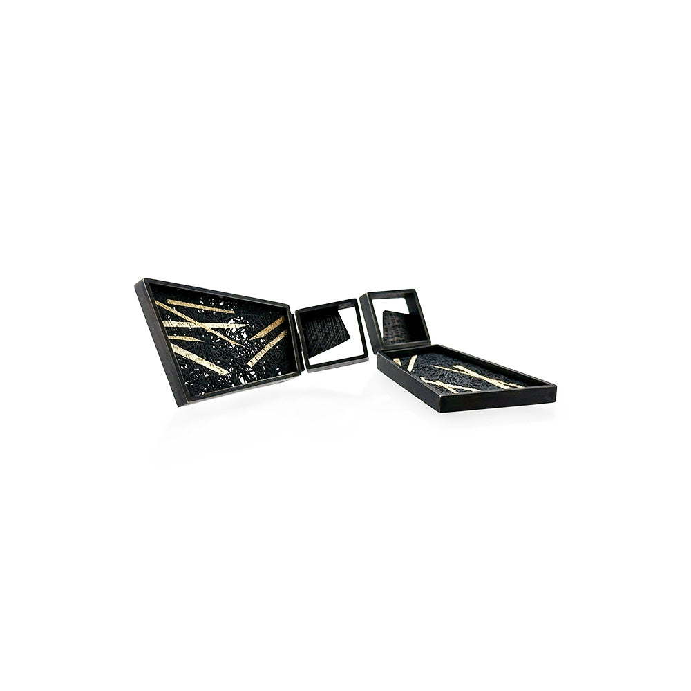 Trapazoidal Hinged Drop Framed Earrings