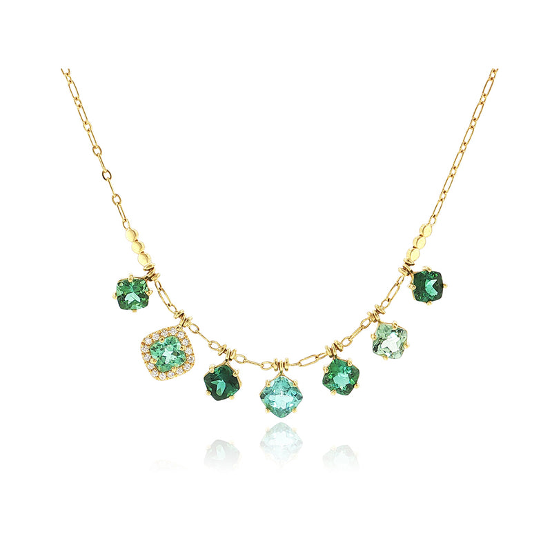 Green Tourmaline Fringe Necklace