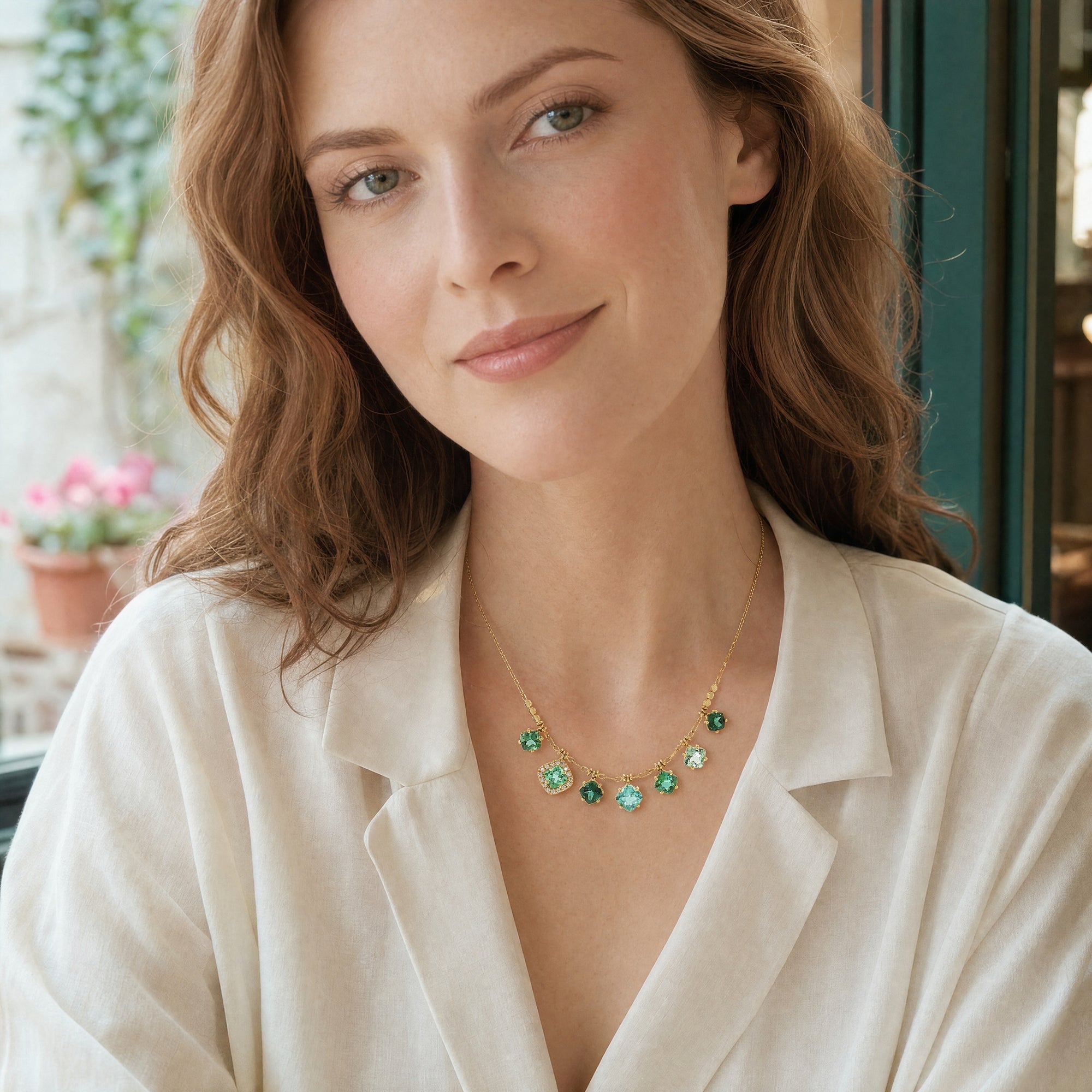 Green Tourmaline Fringe Necklace