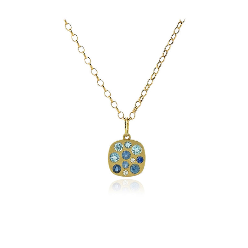 "Giselle" Necklace with Aquamarines and Blue Sapphires