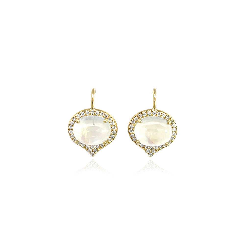 Cabochon moonstone "Jordan" earrings