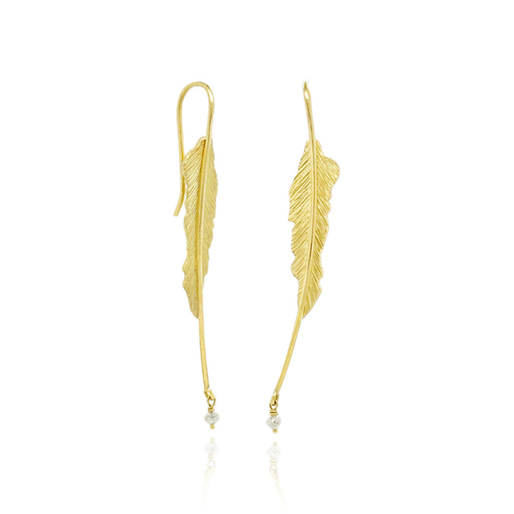 broken leaf earrings