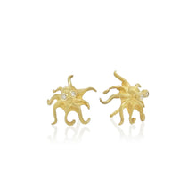 octopus stud earrings with diamonds