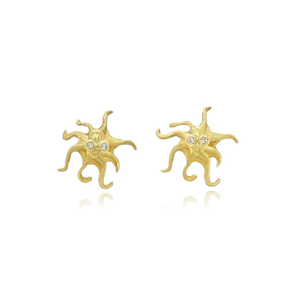 octopus stud earrings