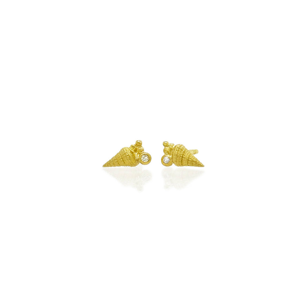 Tiny shell stud earrings