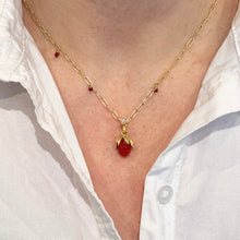 Tiny Carved Coral Strawberry Pendant
