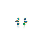 Blue-Green Australian Boulder Opal Tiered Stud Earrings