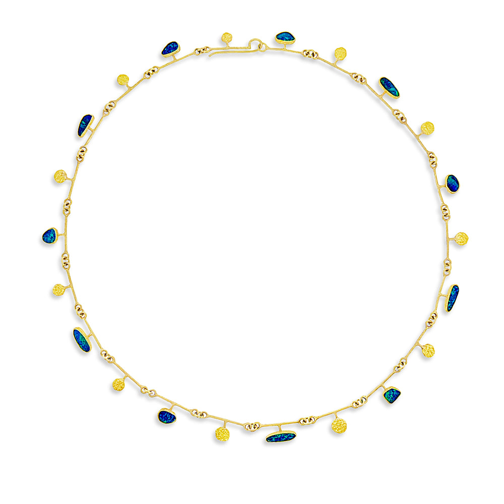 Australian Boulder Opal Segment Necklace