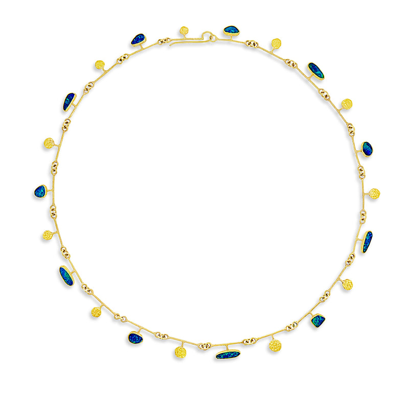 Australian Boulder Opal Segment Necklace