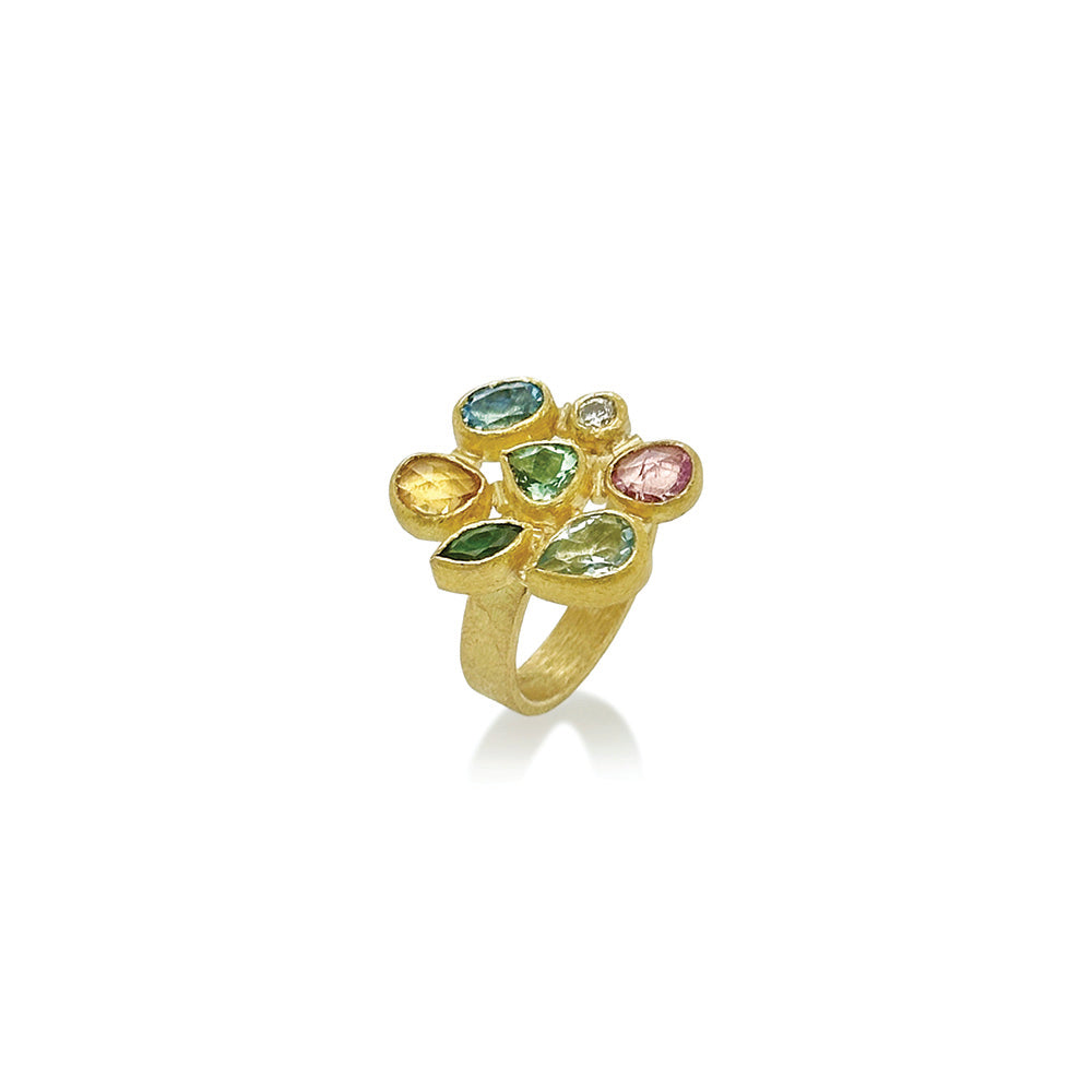 Mixed Gemstone Collage Ring