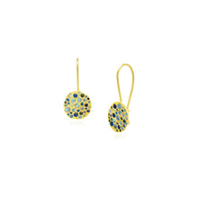 Ombre. blue sapphire sild disc earrings