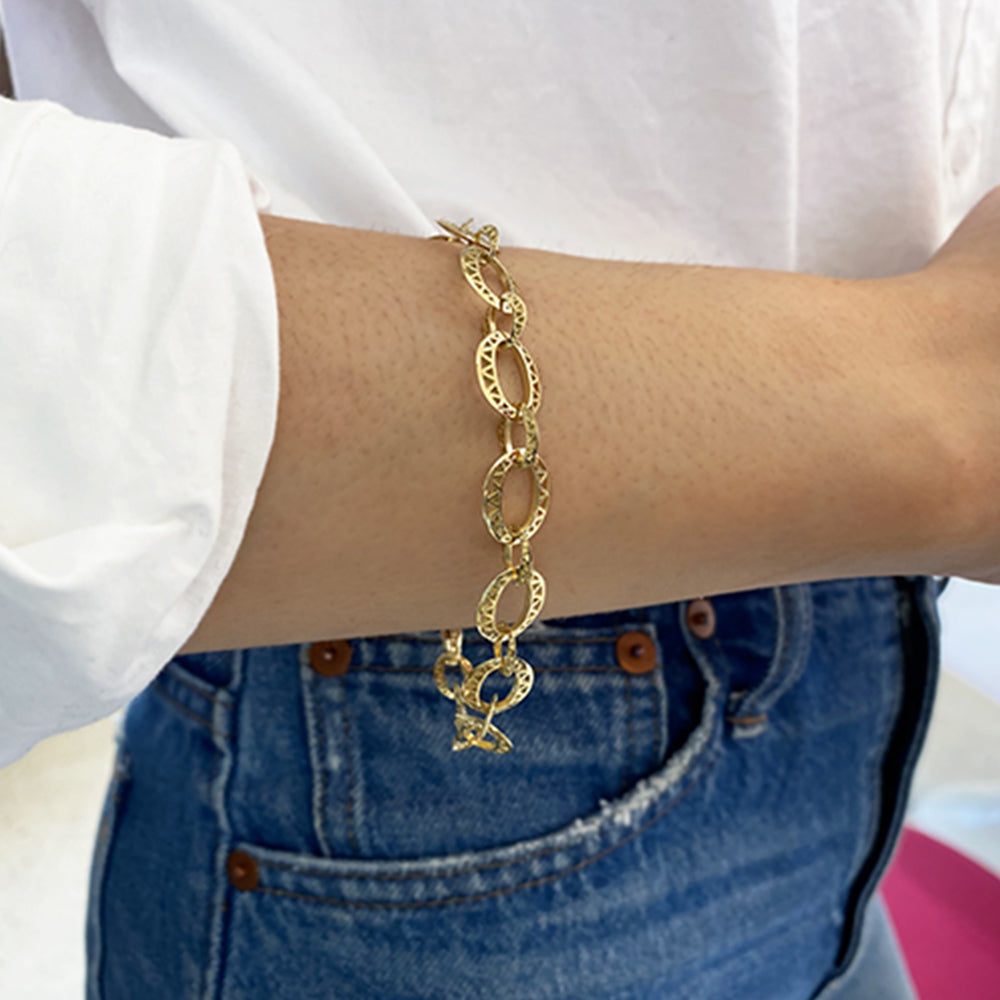 medium and baby crownwork link bracelet