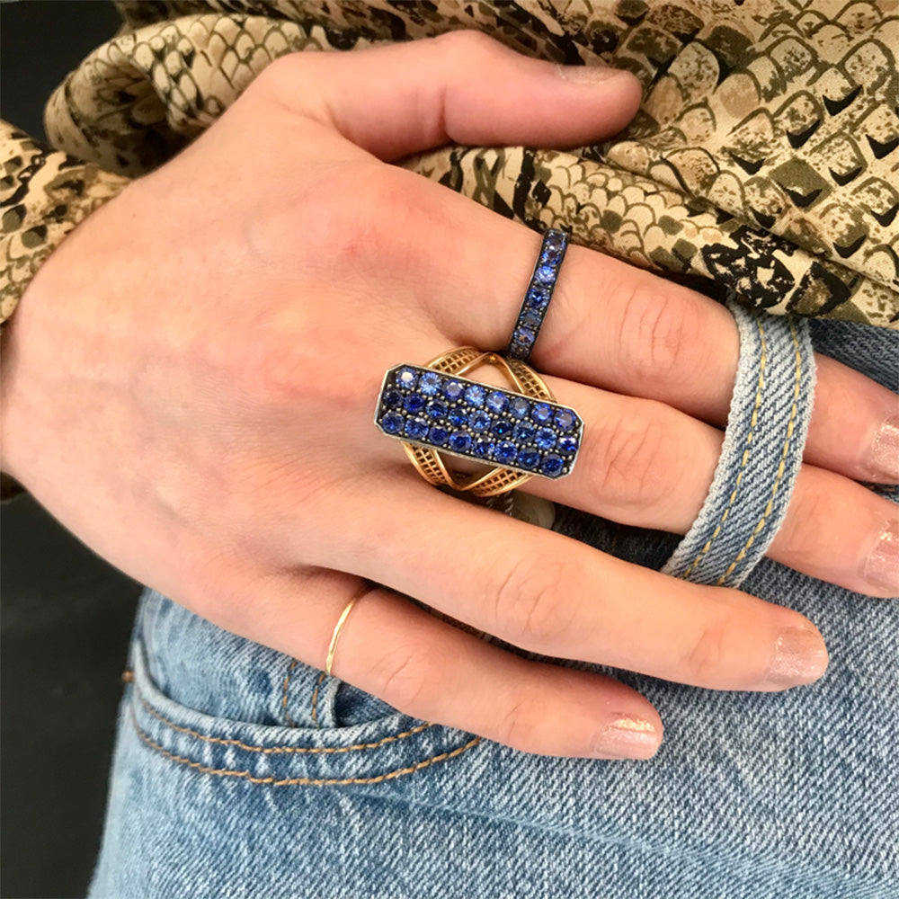Sapphire Crownwork Stacker Band