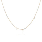 18k Yellow Cable Chain with Various Free-Set Diamonds
