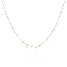 18k Yellow Cable Chain with Various Free-Set Diamonds