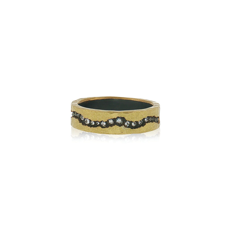 6mm 18K Yellow Gold Ring with Inverted Diamonds