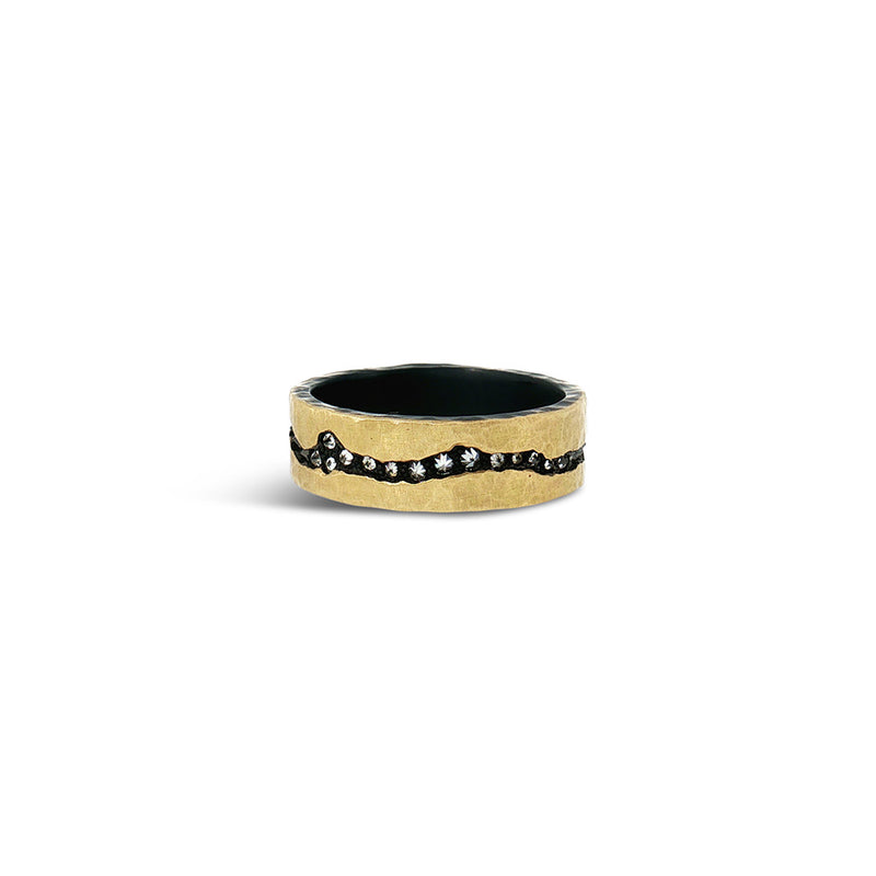 7mm Inverted Diamond Band in 18k Yellow Gold