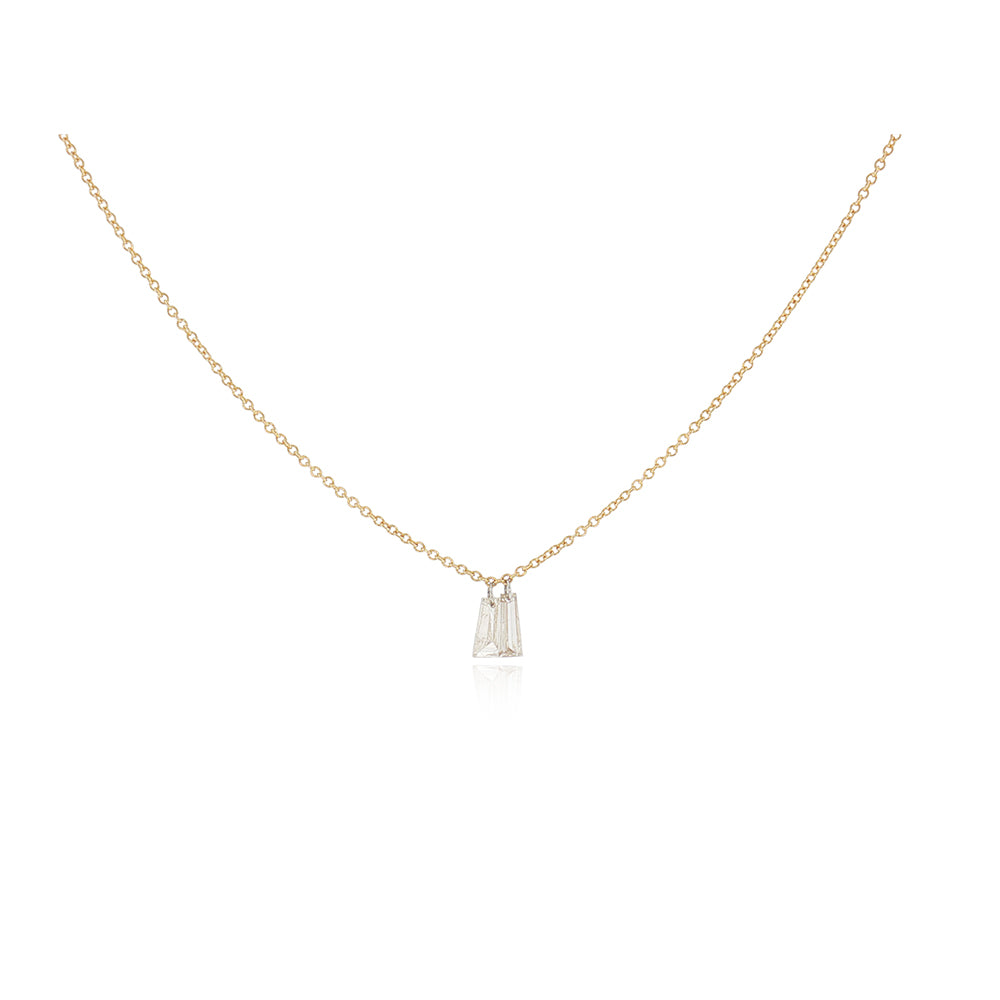 Double Free-Set Trapezoidal Baguette Diamond Necklace