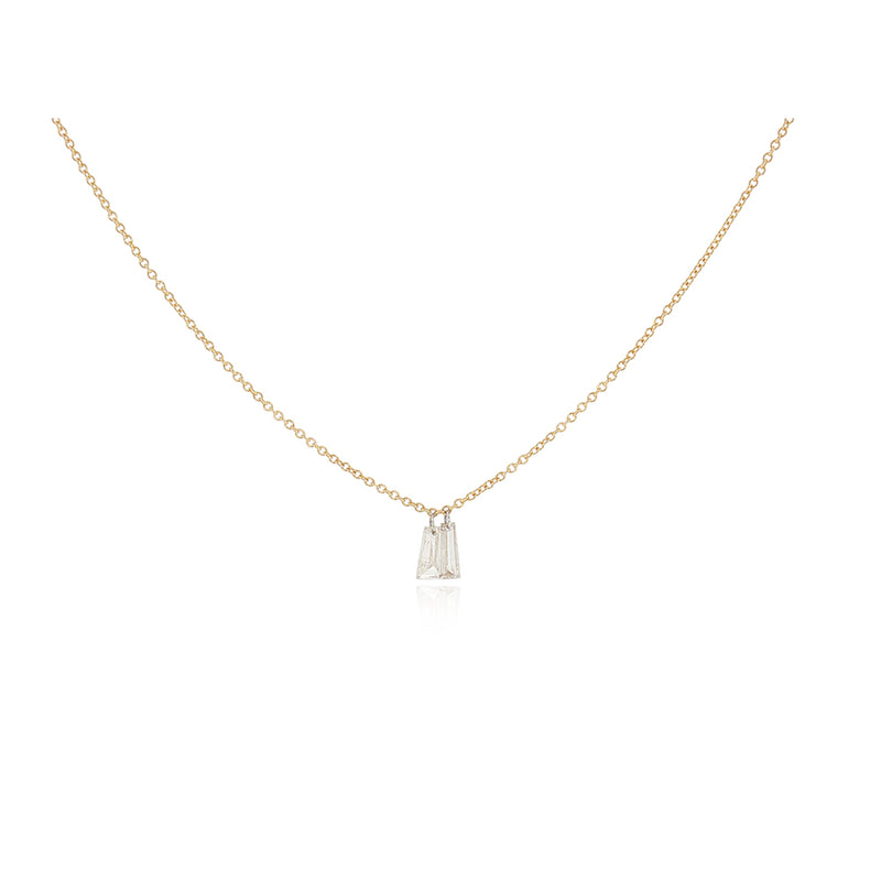 Double Free-Set Trapezoidal Baguette Diamond Necklace