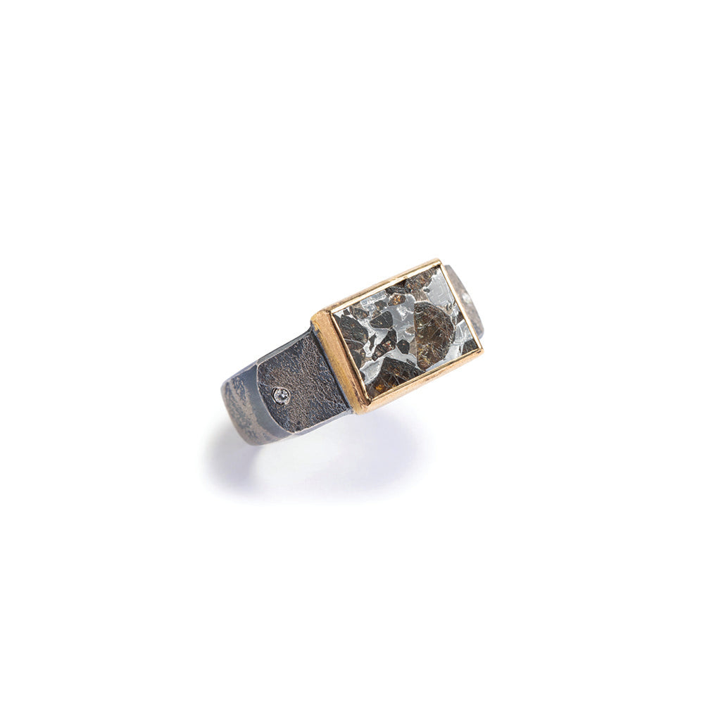 Meteorite with olivine ring