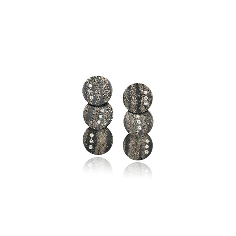 triple hinged disc earrings