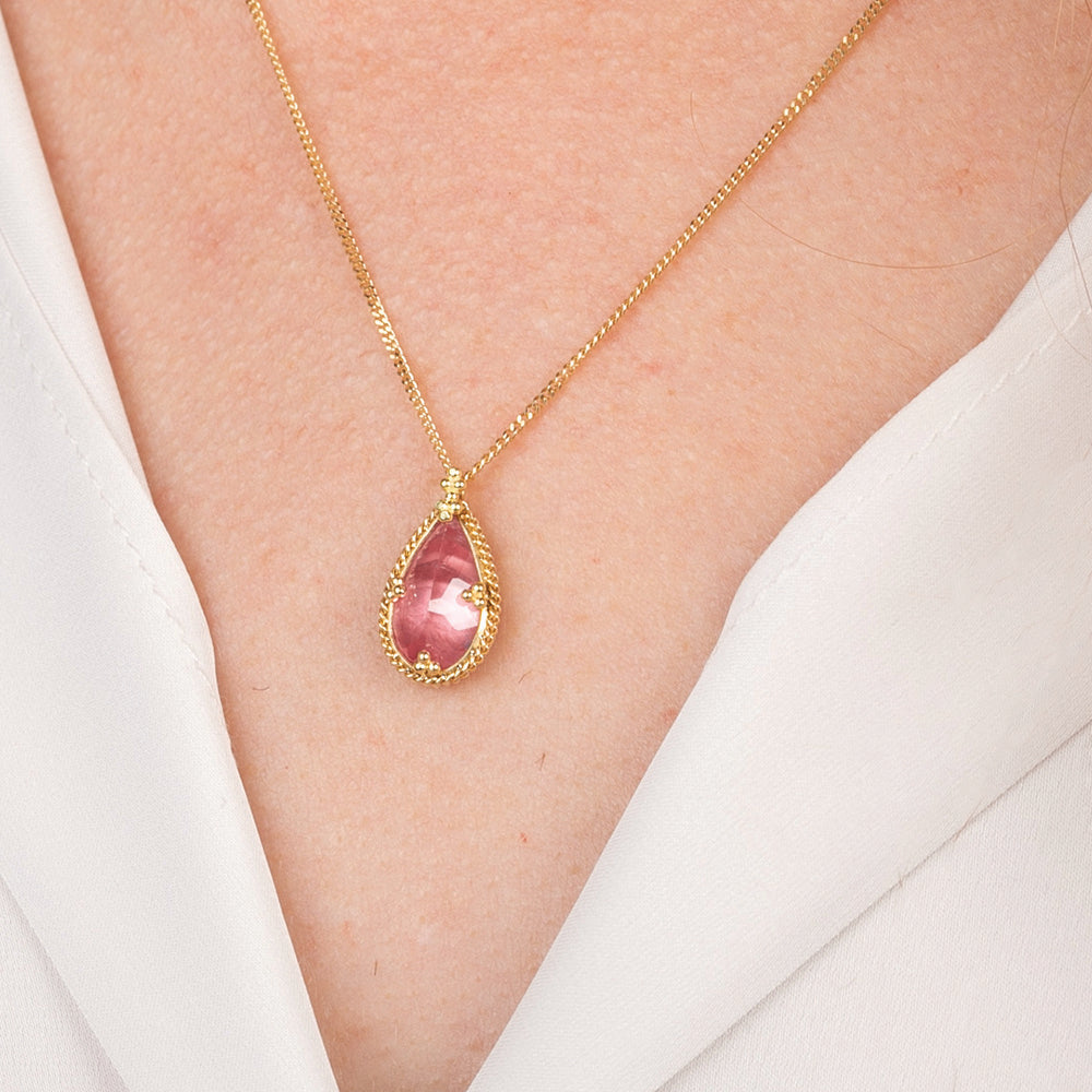 Tear Drop Shaped Rhodonite Pendant