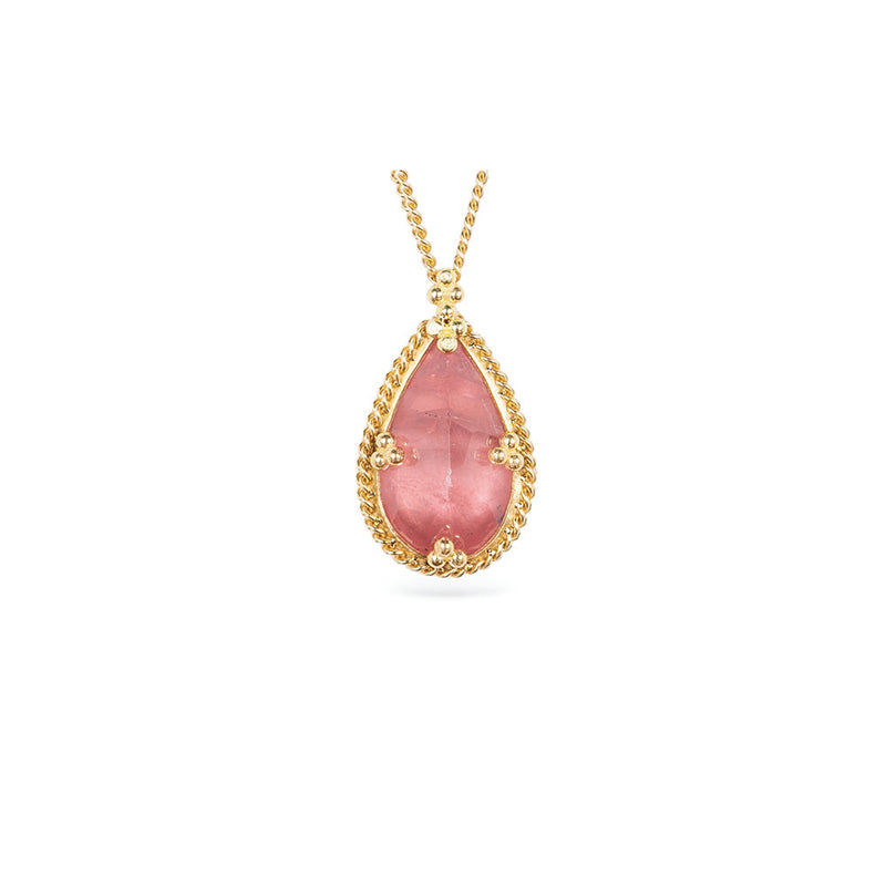 Tear Drop Shaped Rhodonite Pendant