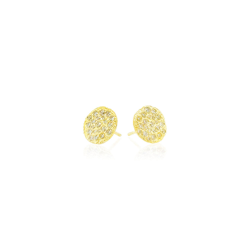10mm silk disc earrings with diamonds