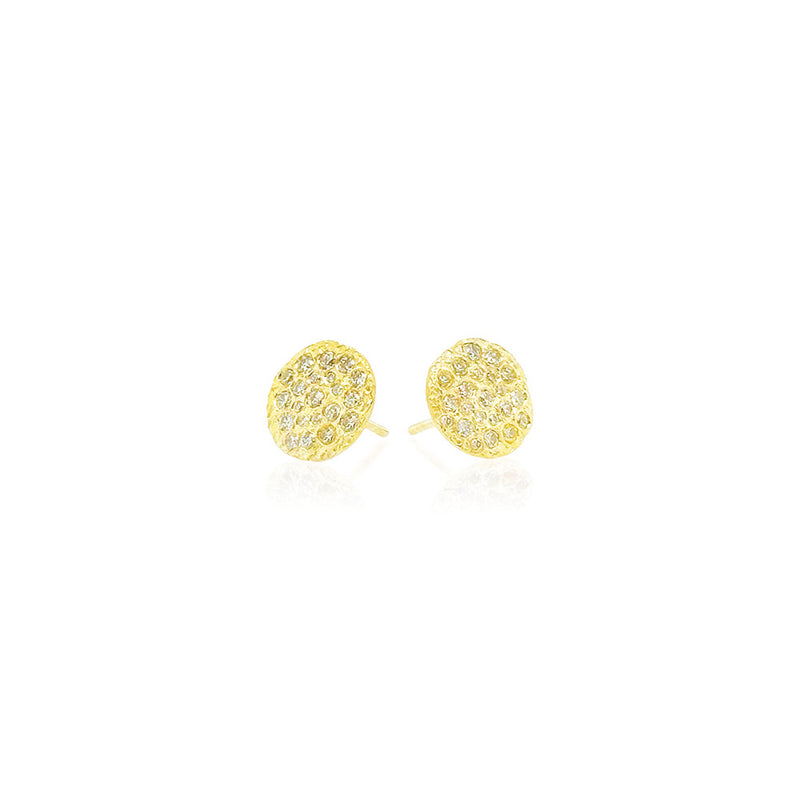 Silk Disc Earrings with Flush Set Diamonds