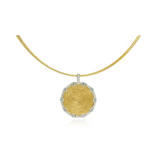 Shield pendant in 18k gold and Platinum with diamonds
