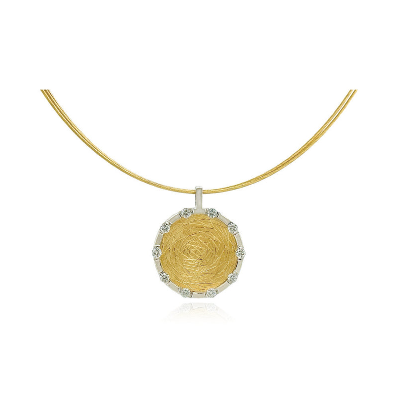 Shield Pendant in 18K and Platinum
