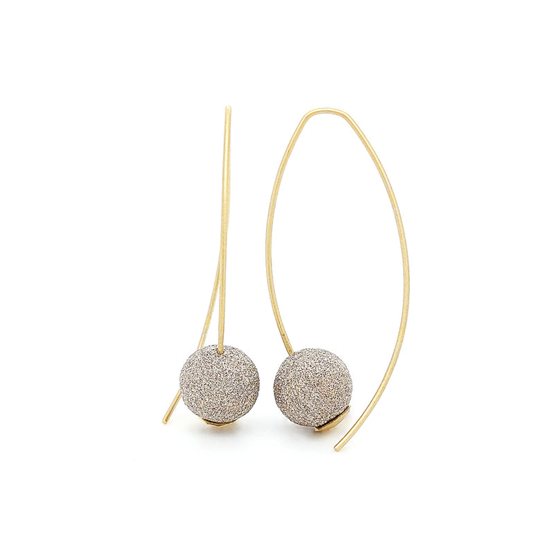Platinum "Stardust" Drop Earrings