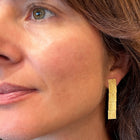 quadruple rectangular stardust earrings in 18k