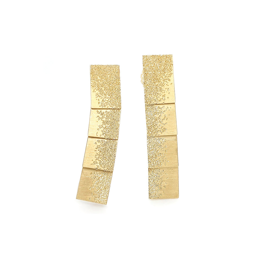 Quadruple Rectangular "Stardust" Earrings in 18K