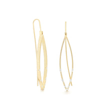 Navette-shaped "leaf" earrings