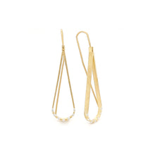 tear drop-shaped "leaf" earrings in 18k