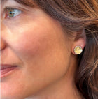 scribble earrings in 18k gold and Platinum rims