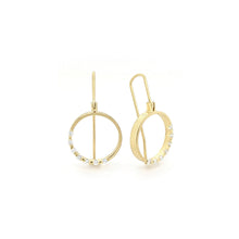 Round drop earrings with vs diamonds in 18k