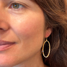 Large Oval Drop earrings in 18k with diamonds