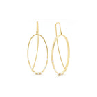 Large oval drop earrings with diamonds