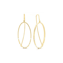 Large oval drop earrings with diamonds