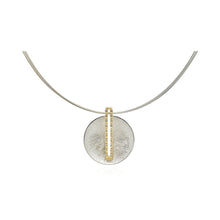 Sun dial pendant in platinum and 18k gold