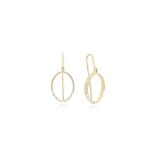 oval frame hinged earrings in 18k with diamonds